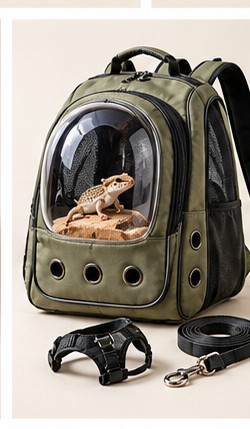 Ventilated reptile travel backpack